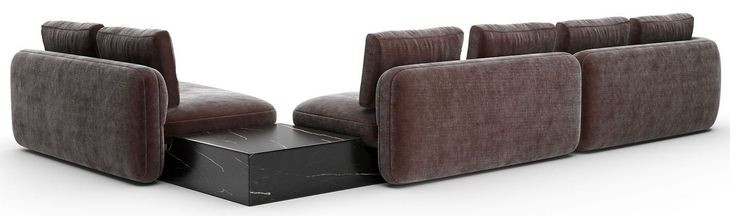 Overlap Dark Taupe 4 Piece Modular Sectional