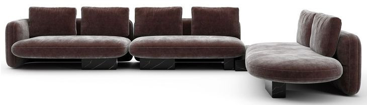 Overlap Dark Taupe 4 Piece Modular Sectional