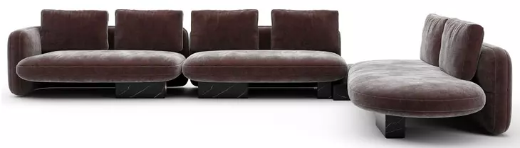 Overlap Dark Taupe 4 Piece Modular Sectional