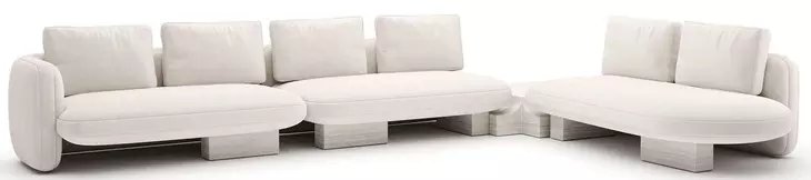 Overlap Ecru 4 Piece Modular Sectional