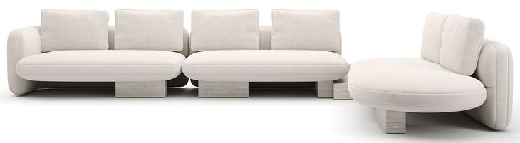 Overlap Ecru 4 Piece Modular Sectional