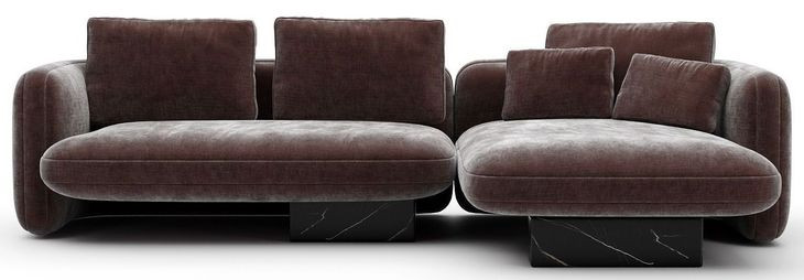 Overlap Dark Taupe 2 Piece Modular Sectional with RAF Chaise