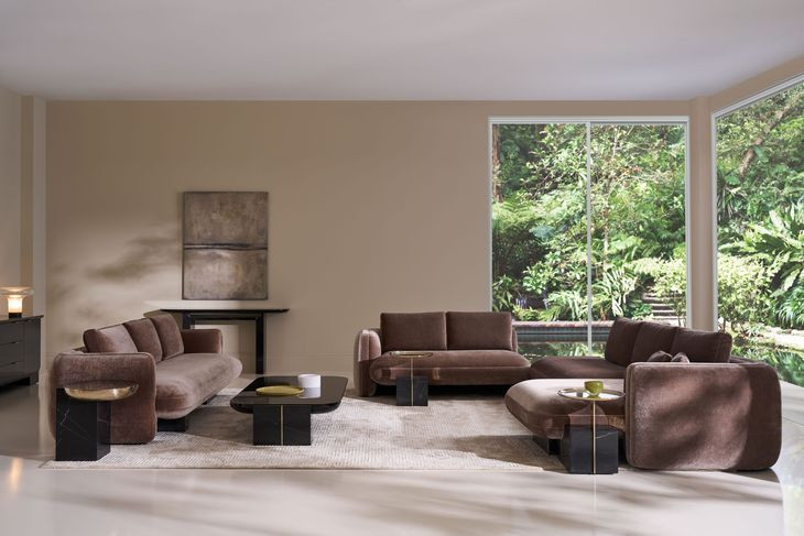Overlap Dark Taupe 2 Piece Modular Sectional with RAF Chaise