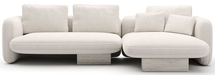 Overlap Ecru 2 Piece Modular Sectional with RAF Chaise