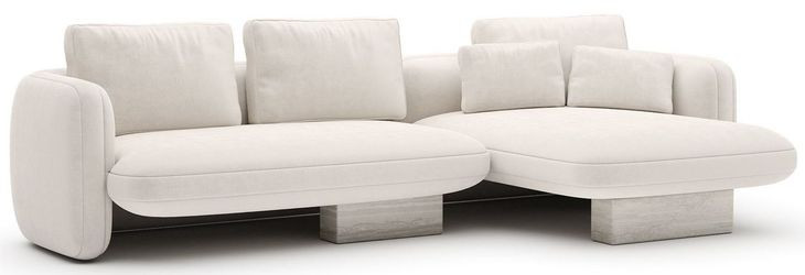 Overlap Ecru 2 Piece Modular Sectional with RAF Chaise