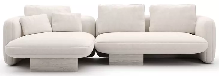 Overlap Ecru 2 Piece Modular Sectional with LAF Chaise
