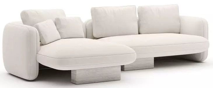 Overlap Ecru 2 Piece Modular Sectional with LAF Chaise