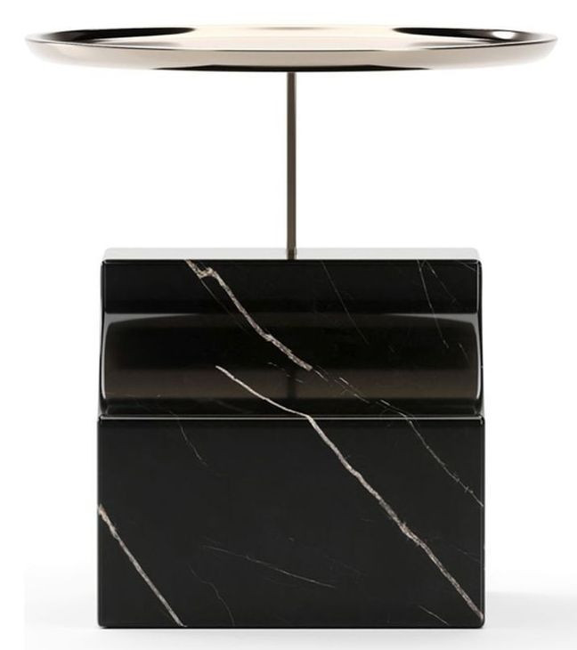 Overlap Nero Marquina and Whisper of Gold Sectional Accent Table