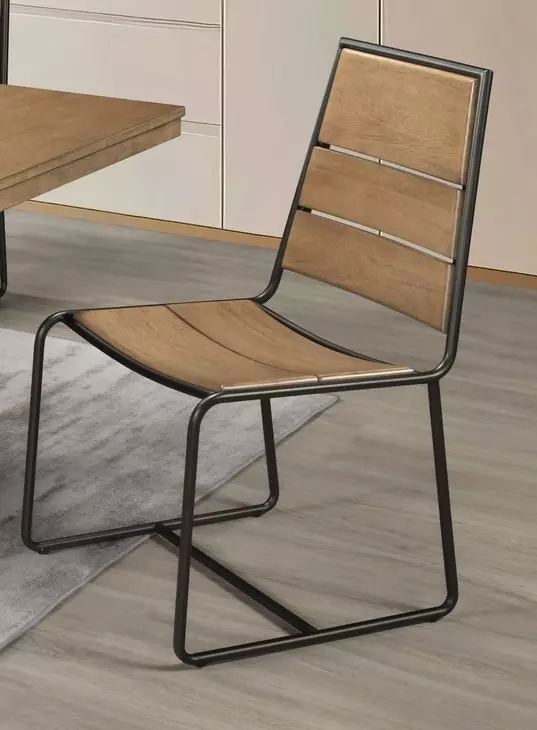 Uptown Light Walnut and Black Side Chair