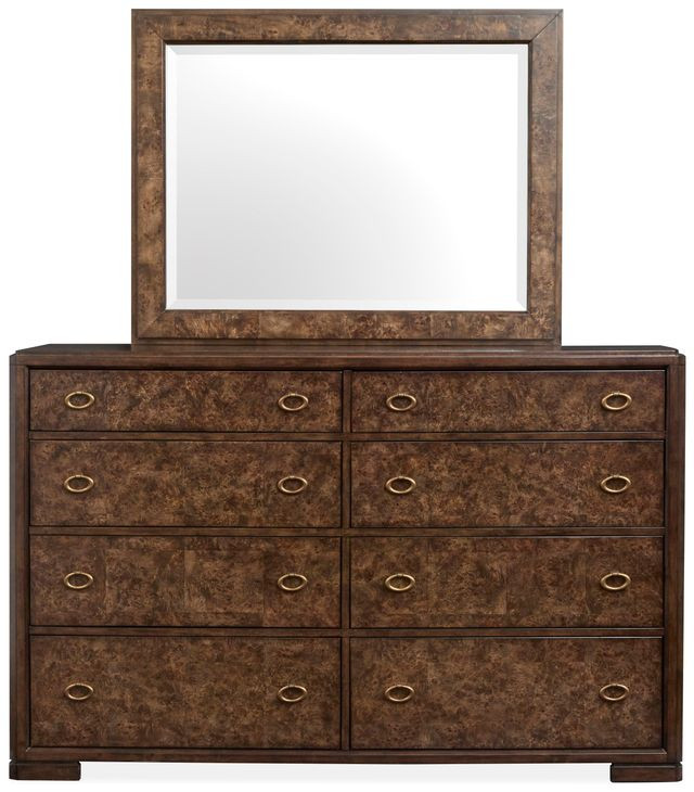 Timberlyn Espresso 8 Drawer Dresser with Rectangular Mirror