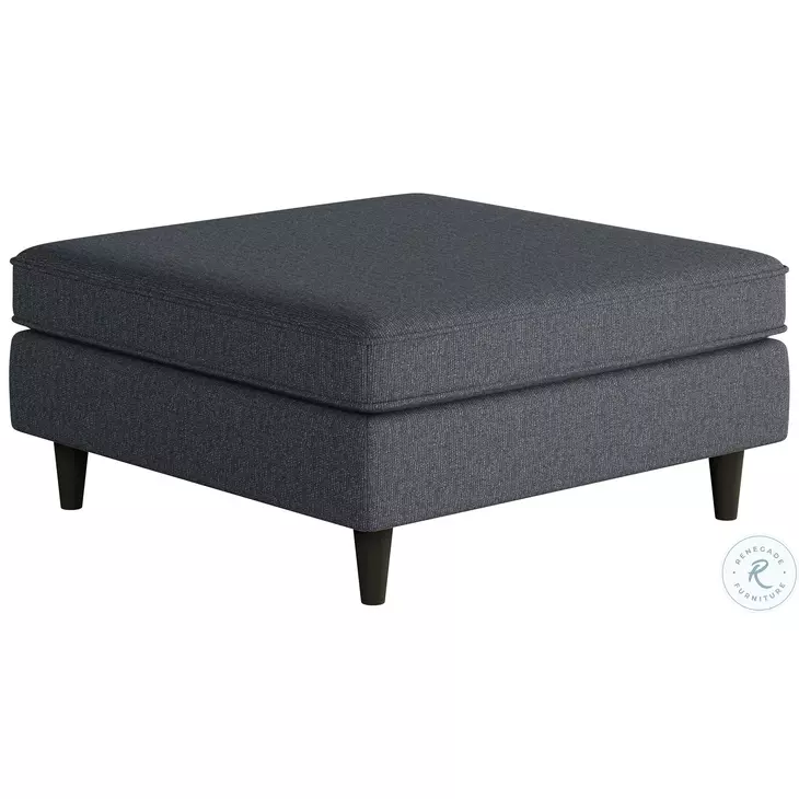 Truth or Dare Navy Blue Square 18" Cocktail Ottoman