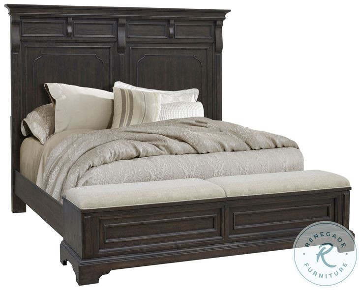 Hickory Creek Brown Velvet California King Storage Panel Bed