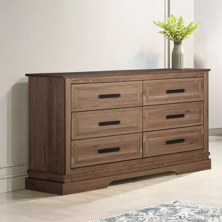 Coventry Hall Pecan 6 Drawers Dresser
