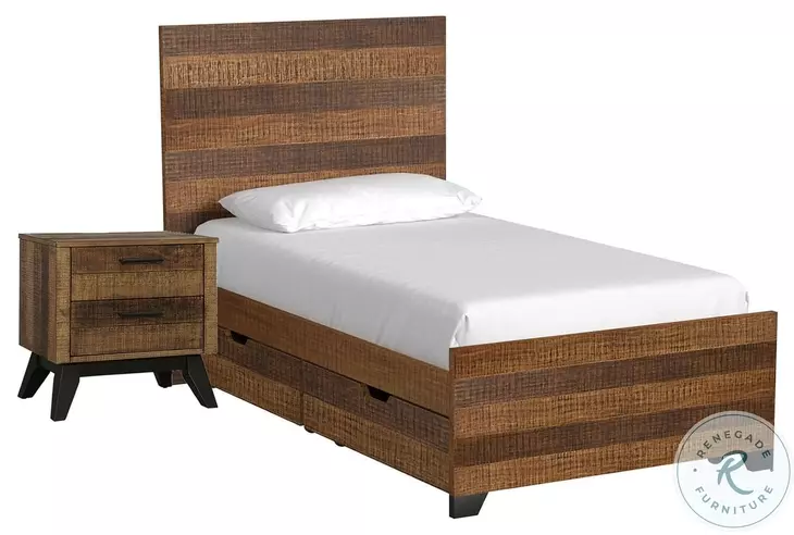 Urban Rustic Brushed Wheat Youth Storage Bedroom Set