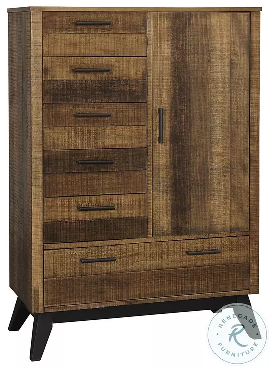 Urban Rustic Brushed Wheat 6 Drawer Chifferobe