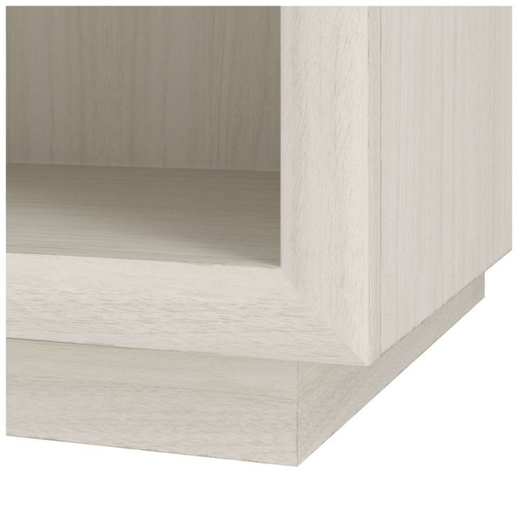 Cotiere Cream Linen Performance Fabric 1 Drawer Nightstand with USB Charging