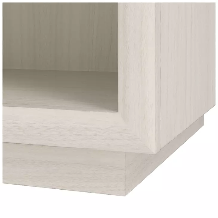 Cotiere Cream Linen Performance Fabric 1 Drawer Nightstand with USB Charging