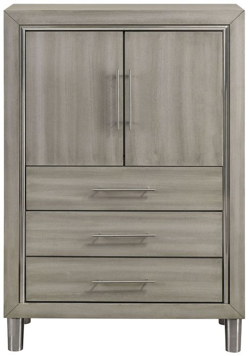 Lennox Gray 2 Drawer Door Chest with LED