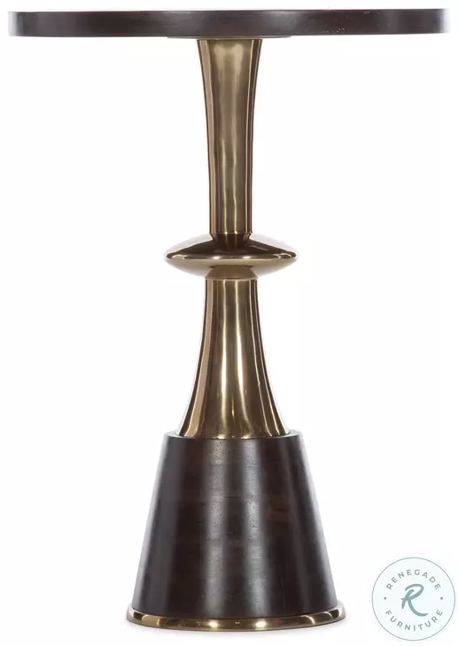 Genevieve Dark Brown And Gold Accent Table