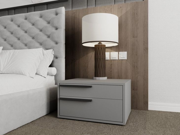 Carter Gray 2 Drawer Nightstand Set of 2