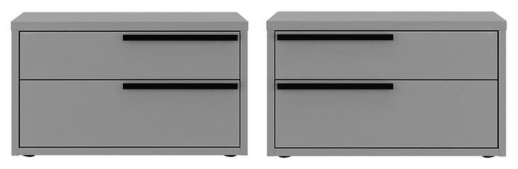 Carter Gray 2 Drawer Nightstand Set of 2