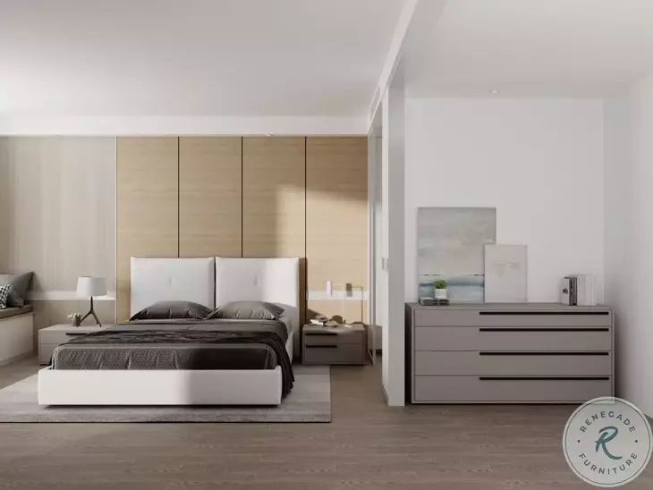 Carter Taupe 2 Drawer Left Nightstand