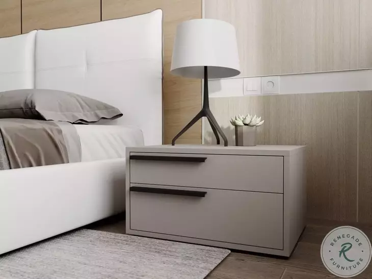 Carter Taupe 2 Drawer Left Nightstand