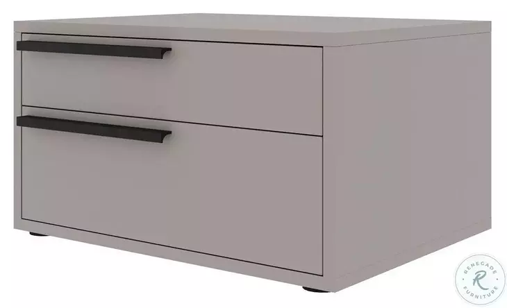 Carter Taupe 2 Drawer Left Nightstand