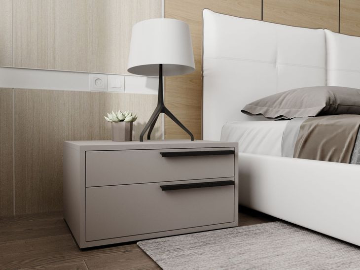 Carter Taupe 2 Drawer Nightstand Set of 2