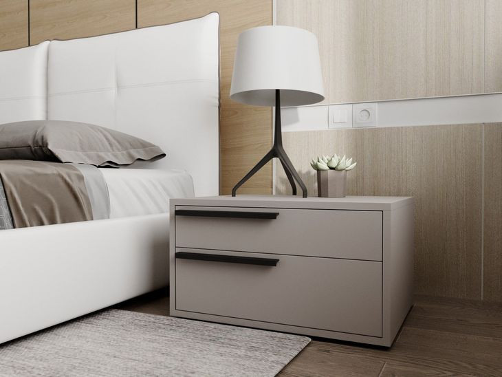 Carter Taupe 2 Drawer Nightstand Set of 2