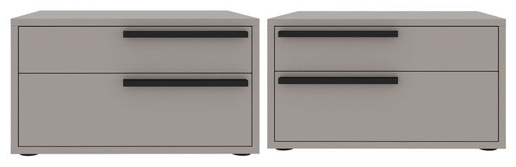 Carter Taupe 2 Drawer Nightstand Set of 2