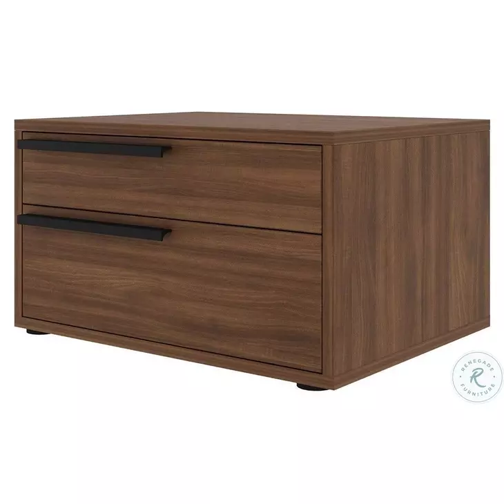 Carter Walnut 2 Drawer Left Nightstand