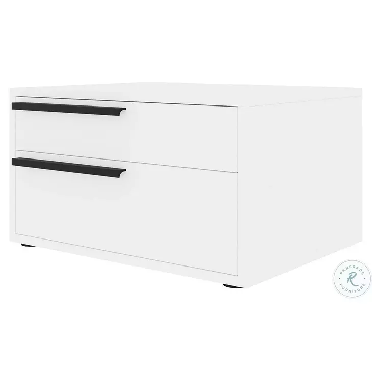 Carter White 2 Drawer Left Nightstand