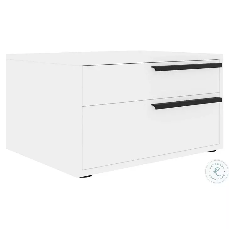 Carter White 2 Drawer Right Nightstand