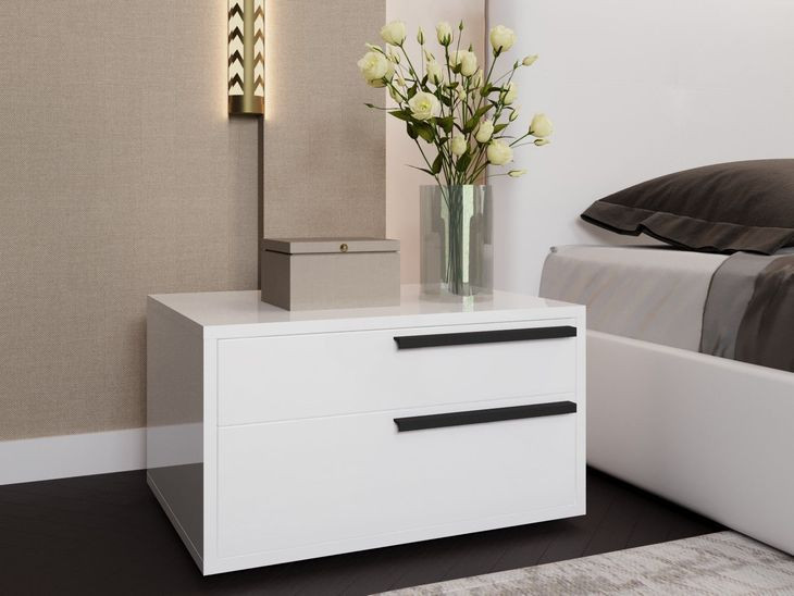Carter White 2 Drawer Nightstand Set of 2