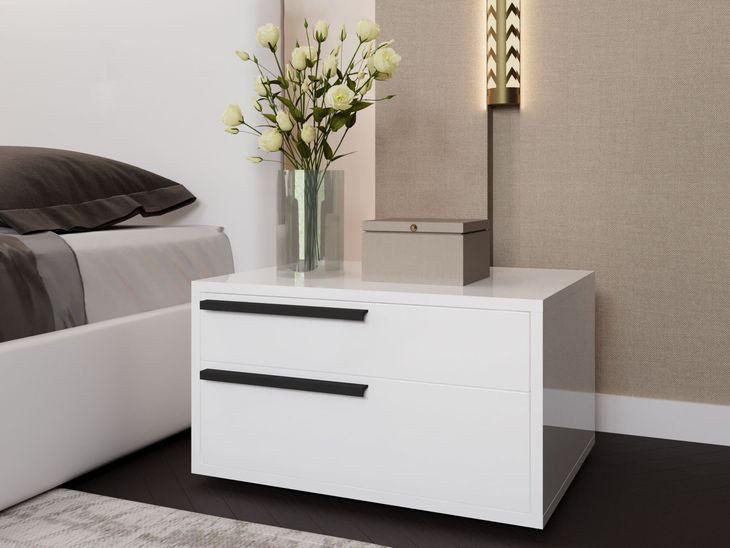 Carter White 2 Drawer Nightstand Set of 2