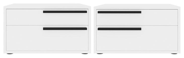 Carter White 2 Drawer Nightstand Set of 2