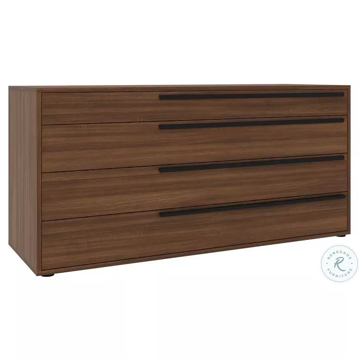 Carter Walnut 4 Drawer Dresser