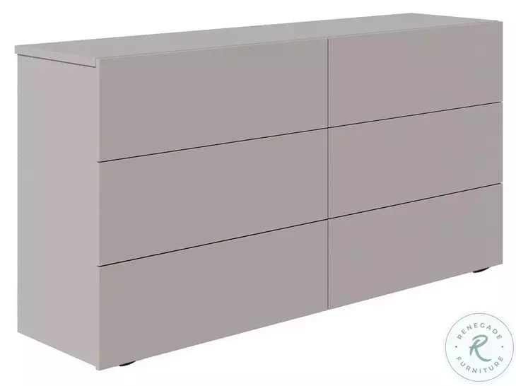 Ayla Taupe Matte 6 Drawer Dresser