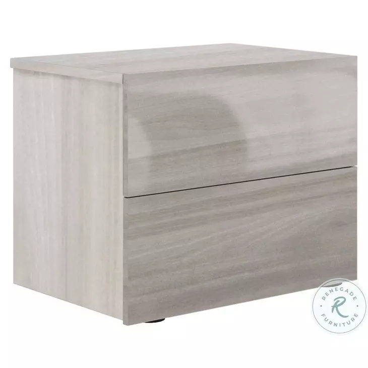 Ayla Light Gray Oak 2 Drawer Nightstand