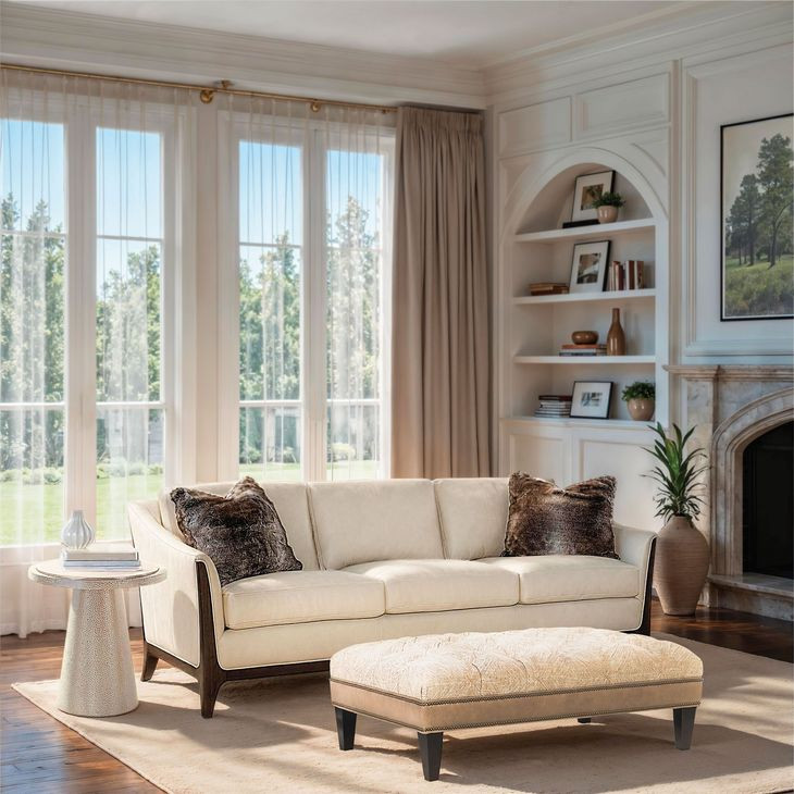 Sophia Beige Leather Sofa