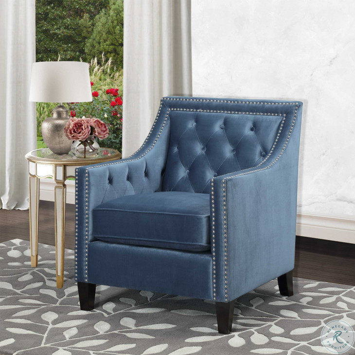 8 brand new chairs from Stern's. Color beautiful blue suede and black wood