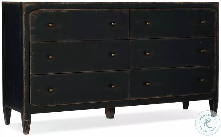 Dolce Vita Black Six Drawer Dresser
