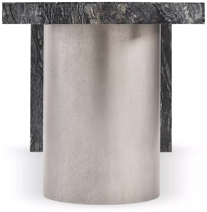 Linea Black Forest Marble And Textured Graphite Metal Desk From