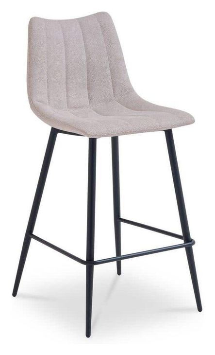 Alibi Beige Performance Fabric Upholstered Bar Stool Set of 2
