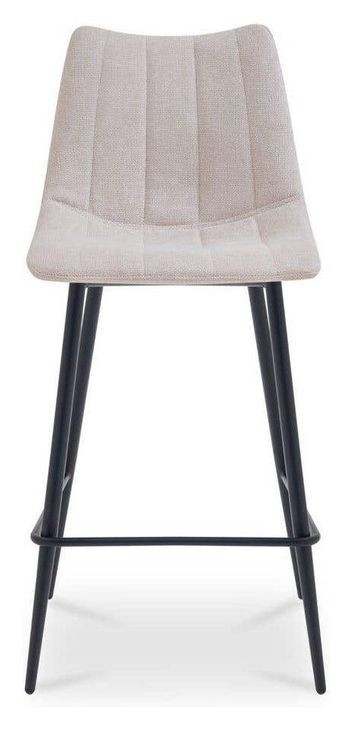 Alibi Beige Performance Fabric Upholstered Bar Stool Set of 2