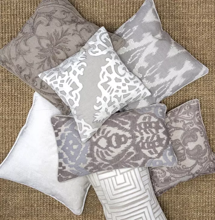 Adore Fae Gray Square Accent Pillow Set of 2