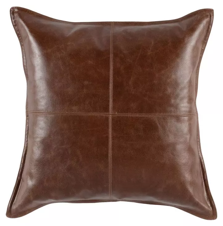 Soco Leather Kona Brown 22 x 22" Accent Pillow Set of 2