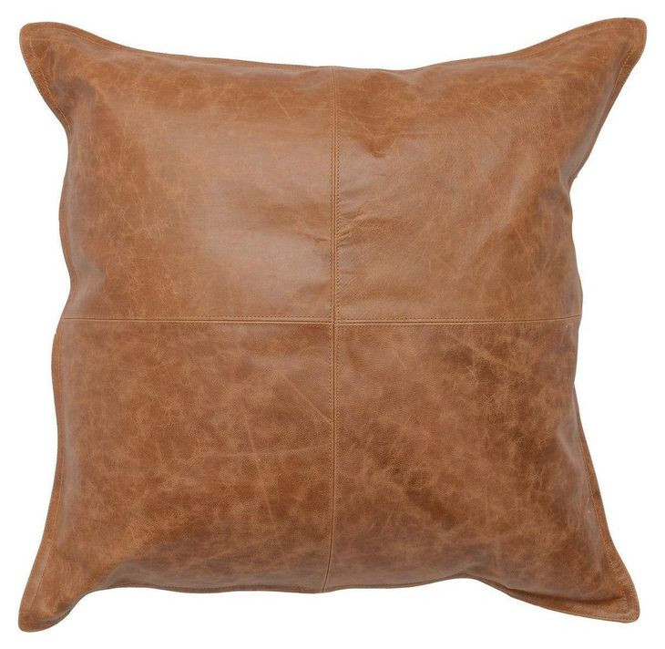 Soco Leather Dumont Chestnut 22 x 22" Accent Pillow