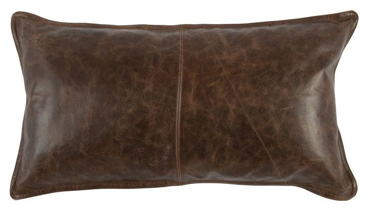 Soco Leather Parsons Cocoa Rectangular Accent Pillow
